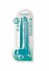 Realistyczne żelowe dildo penis na przyssawce zielony 25,4 cm